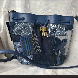New w/tag Ralph Lauren Polo patchwork small tote bag